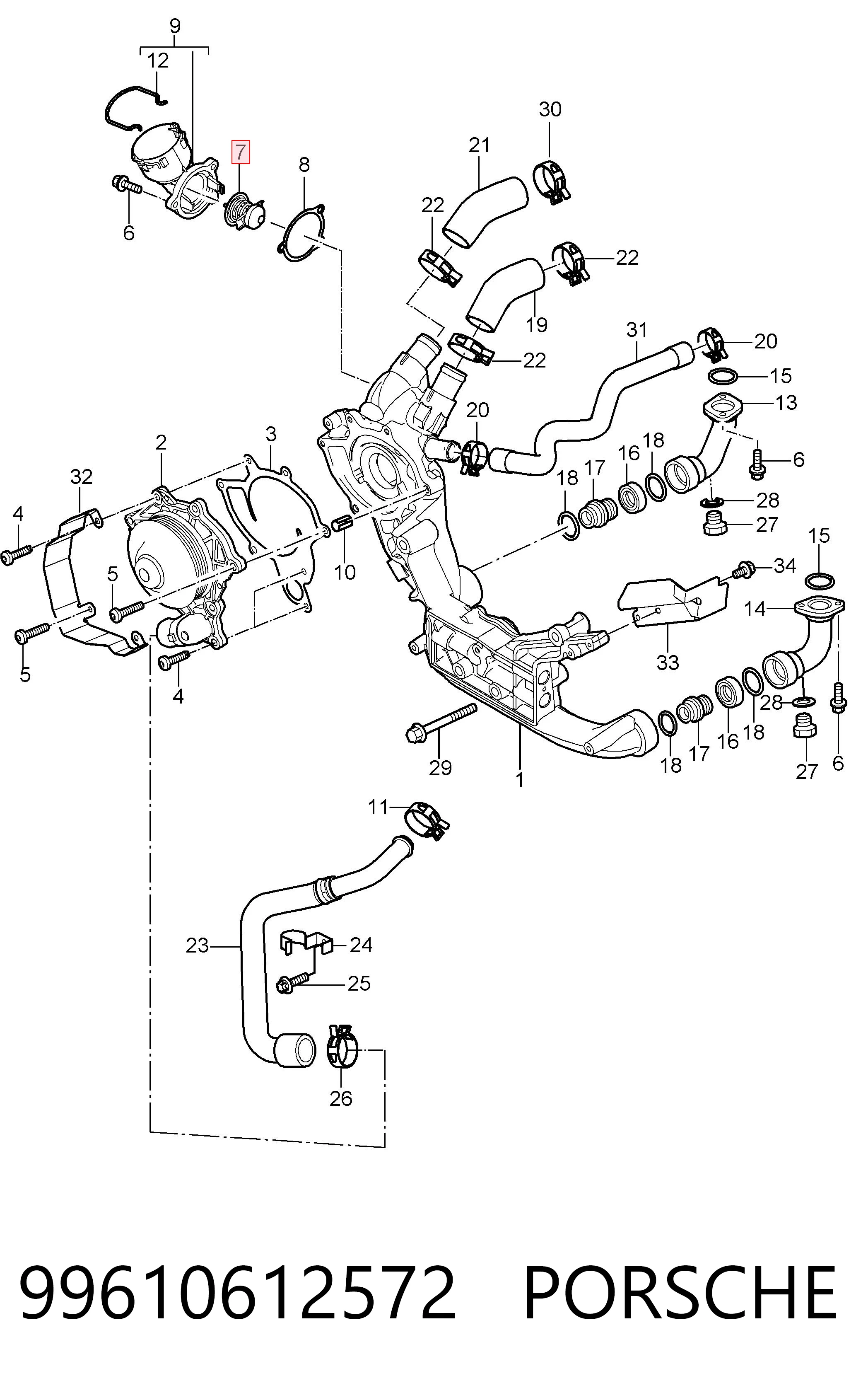 99610612572 Porsche Termostato