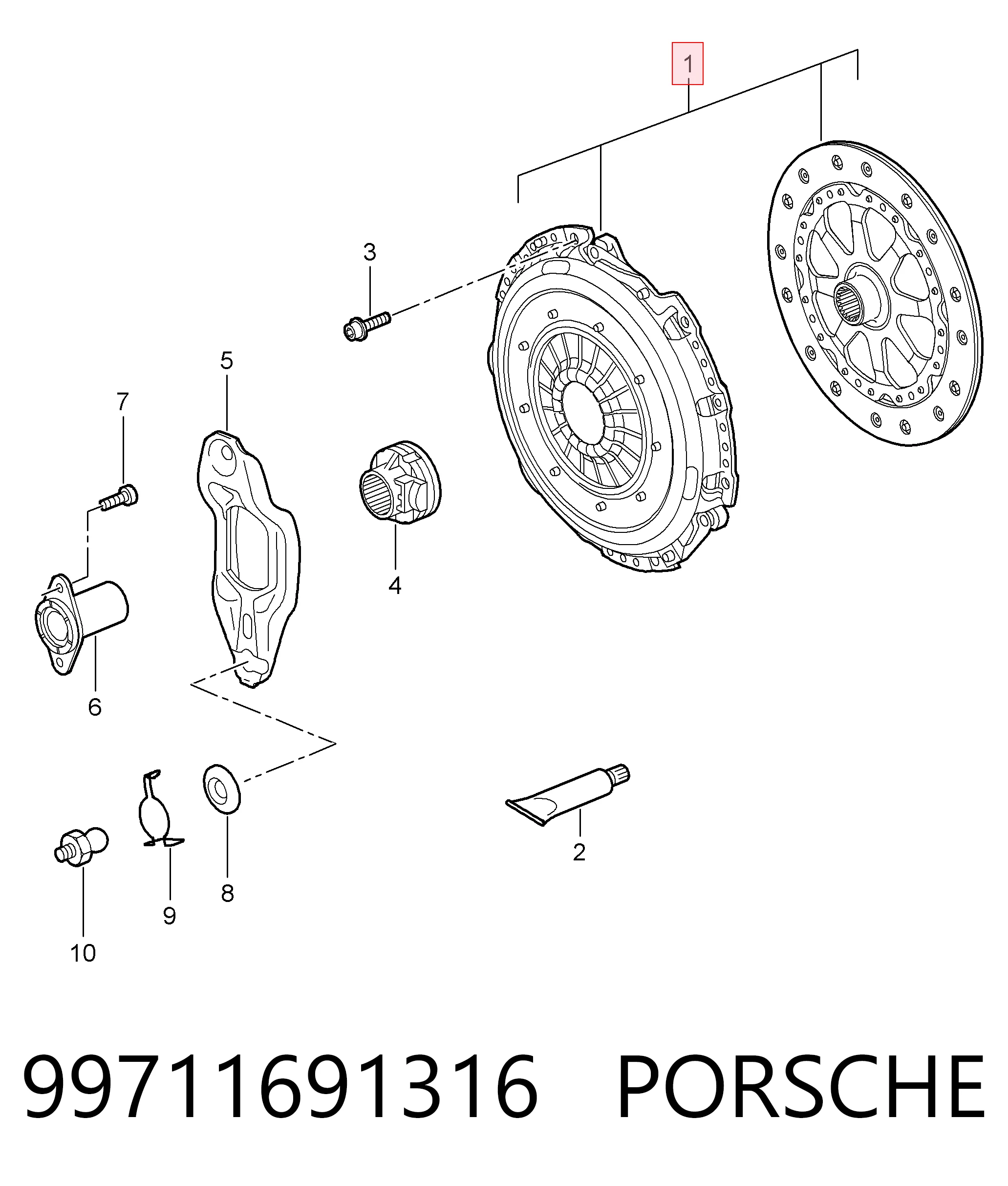 Kit de embraiagem (3 peças) Porsche 911  997 ao melhor preço