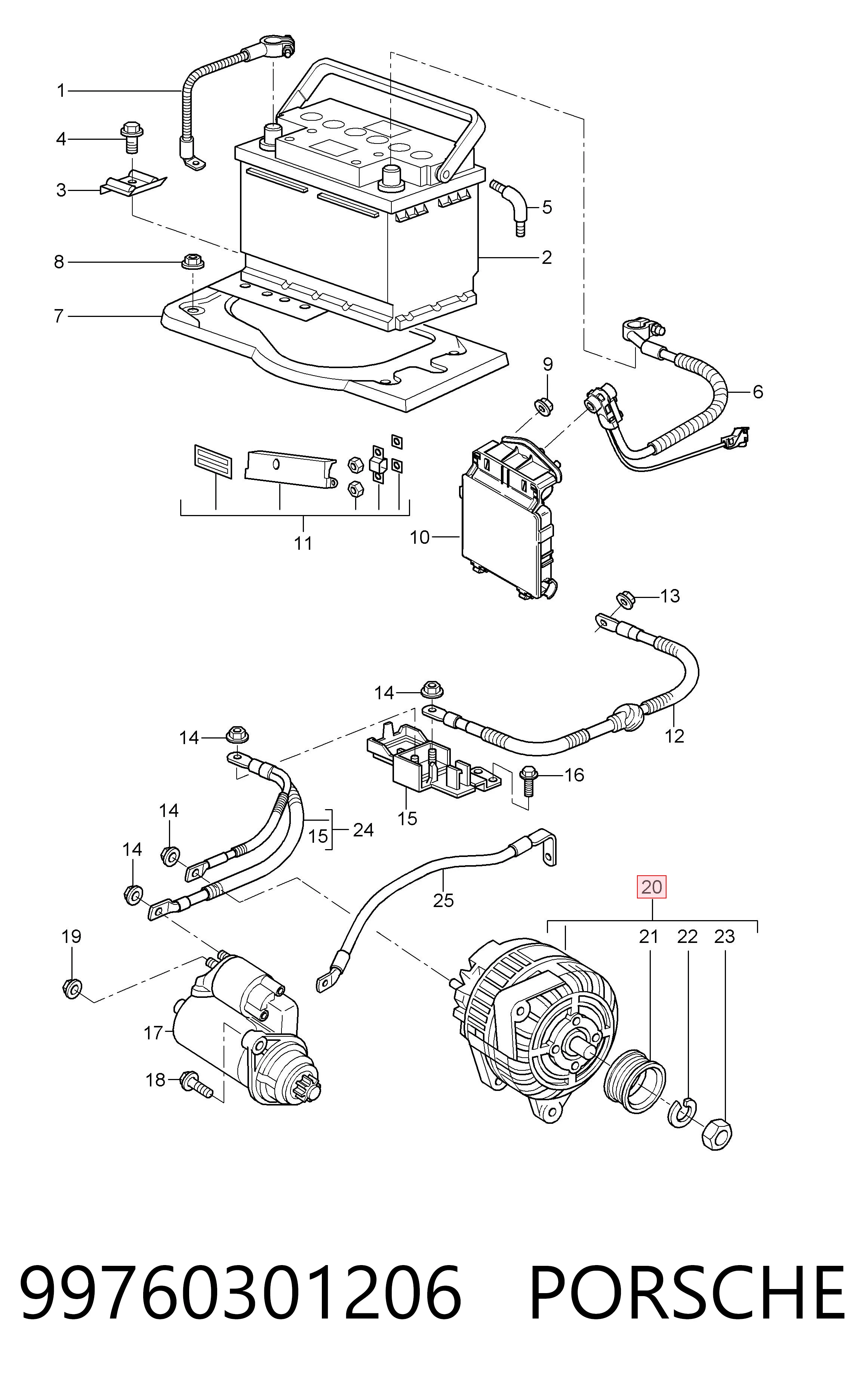 99760301206 Porsche Gerador