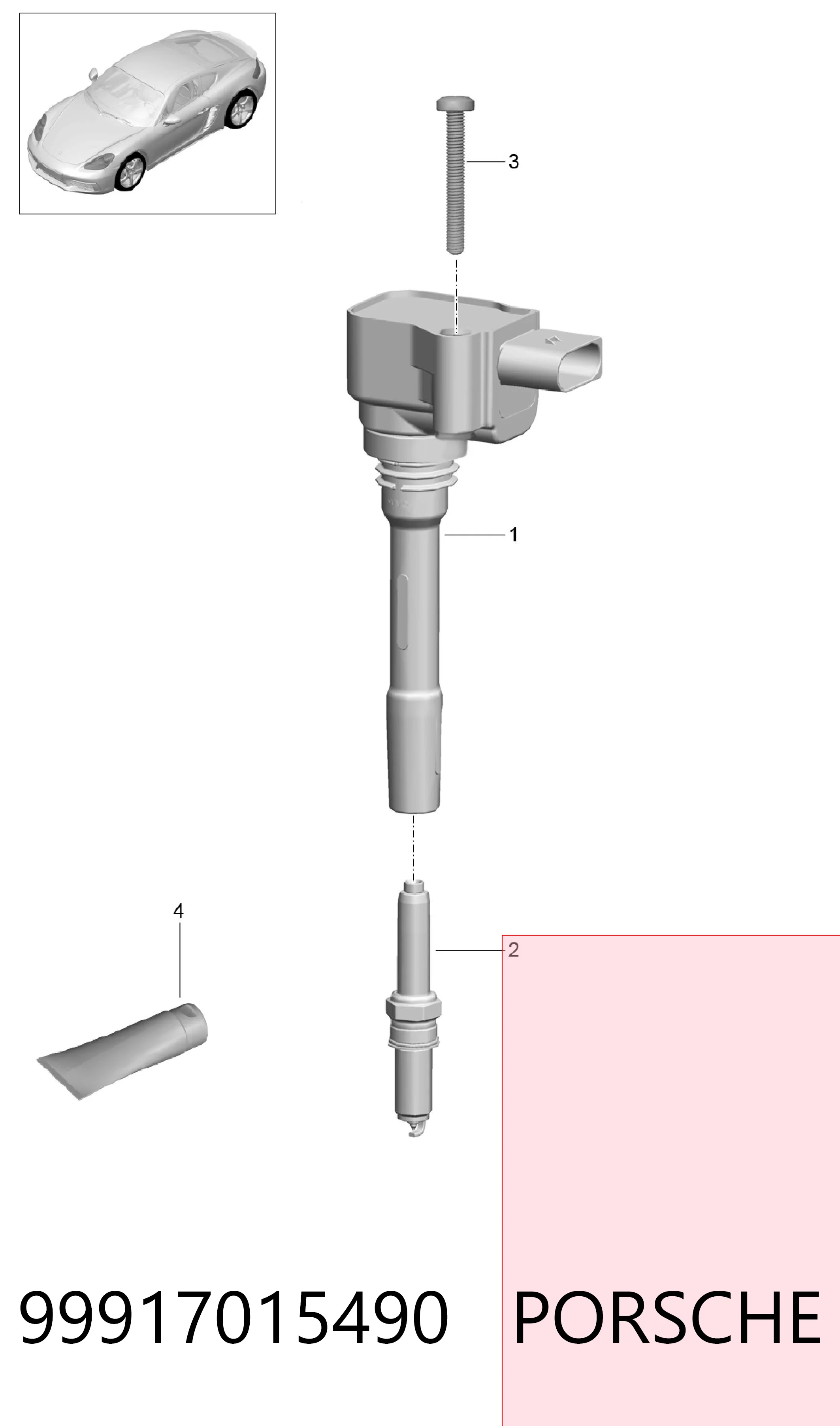 Vela de ignição para Porsche 911 991