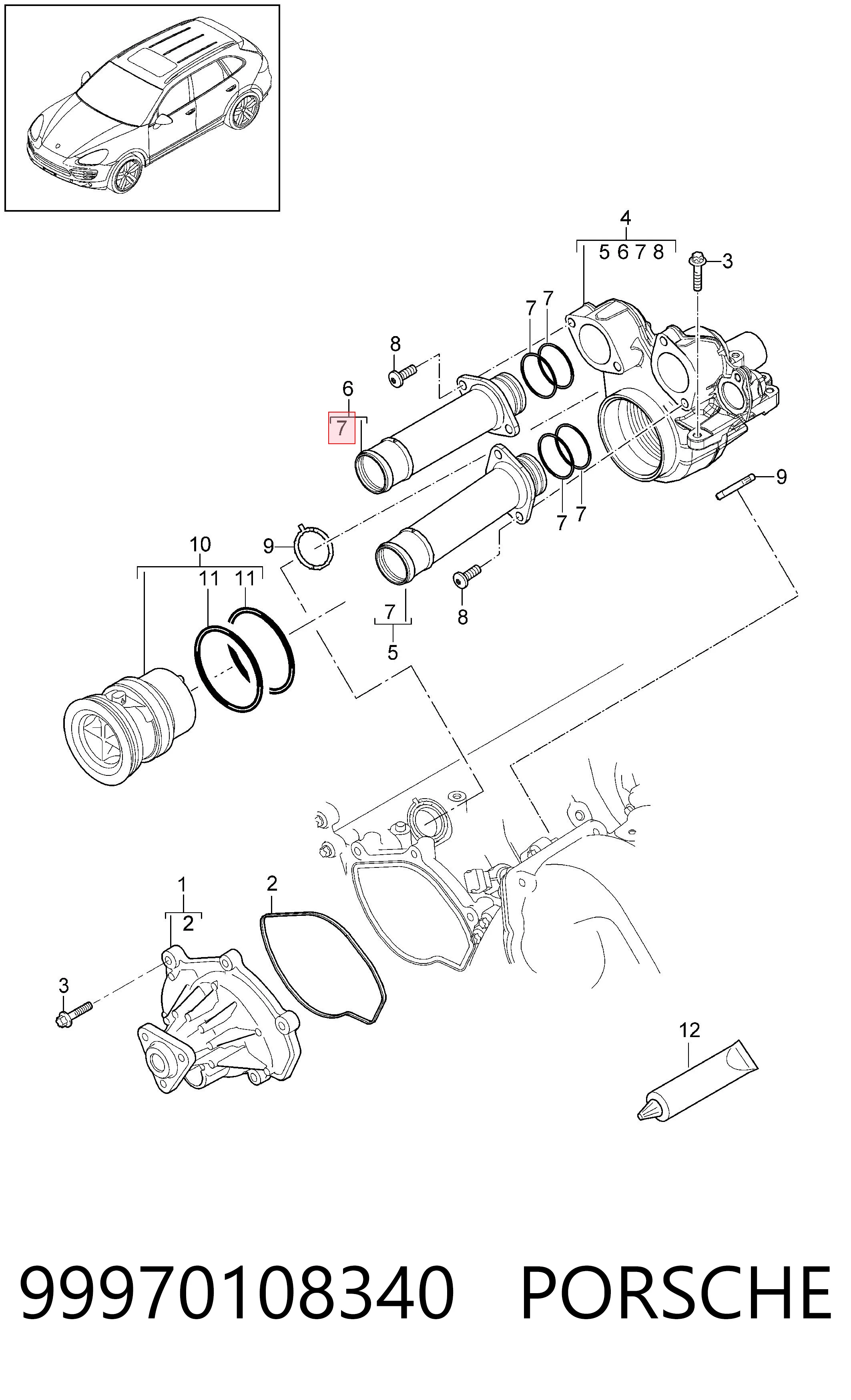 99970108340 Porsche Vedante de termostato