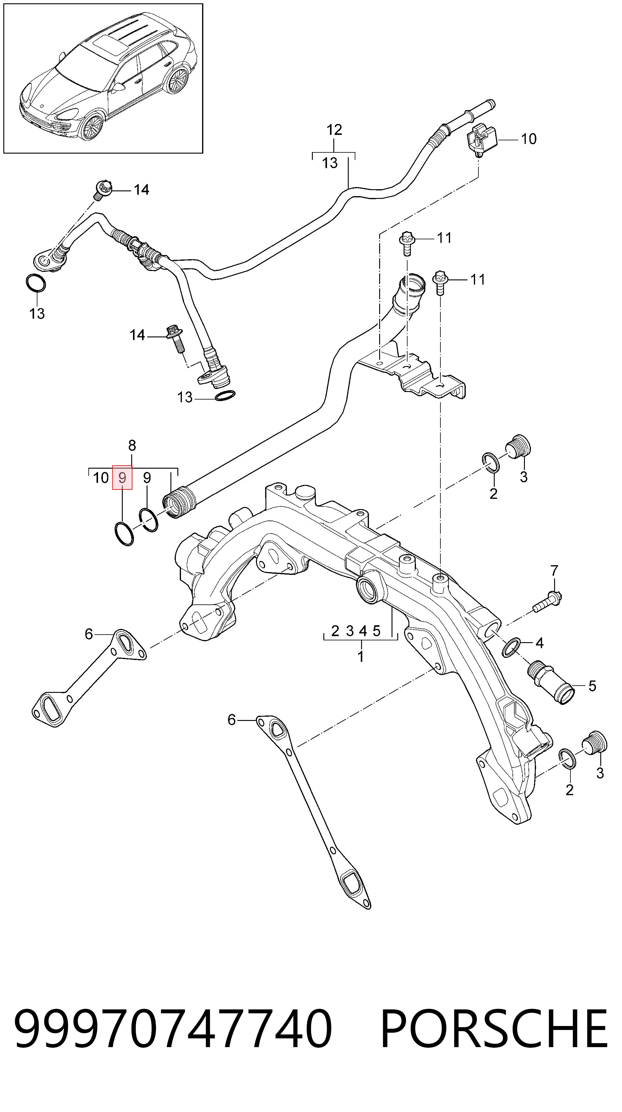99970747740 Porsche Anel de vedação, universal