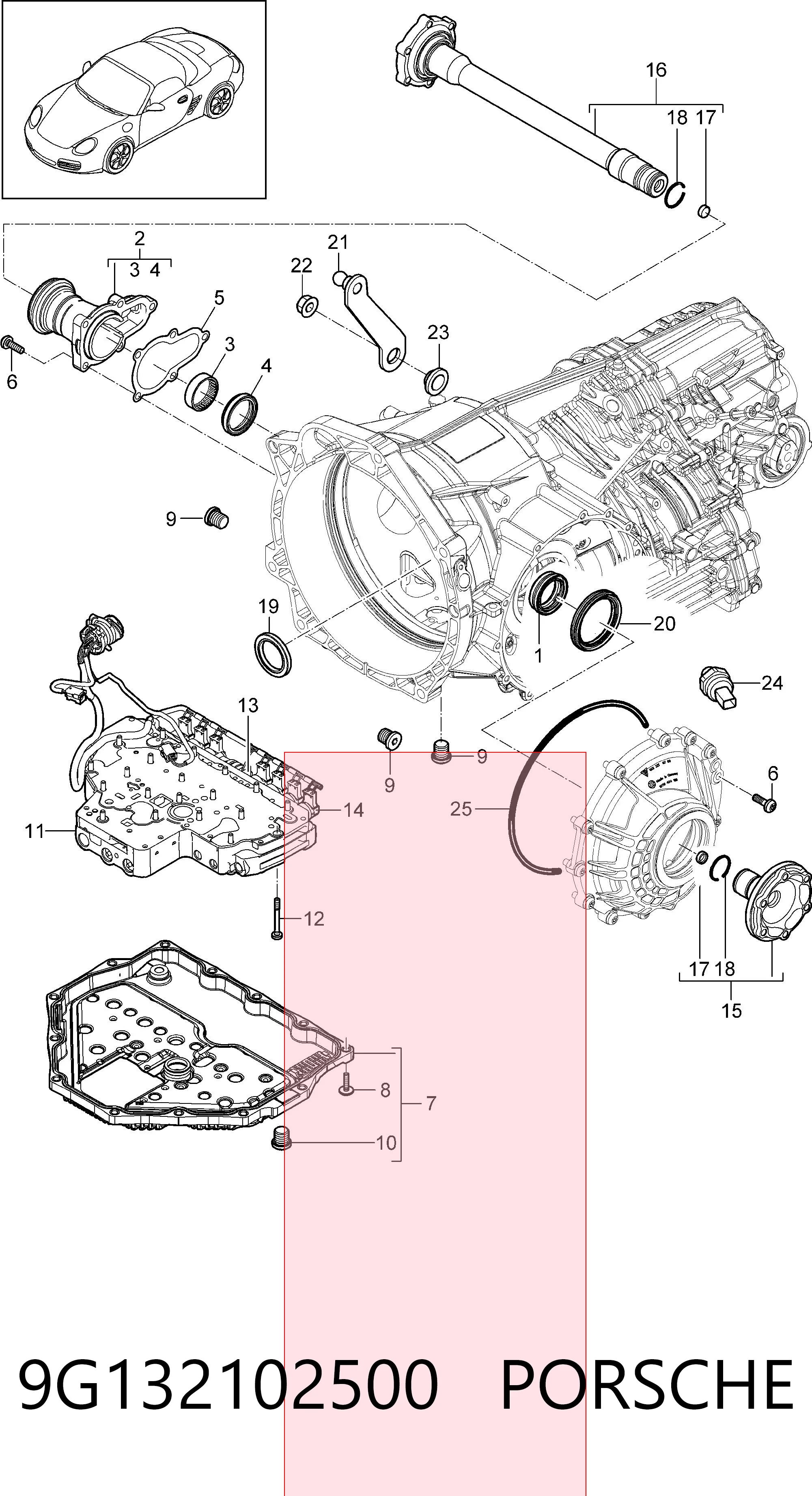 9G132102500 Porsche Filtro da Caixa Automática de Mudança