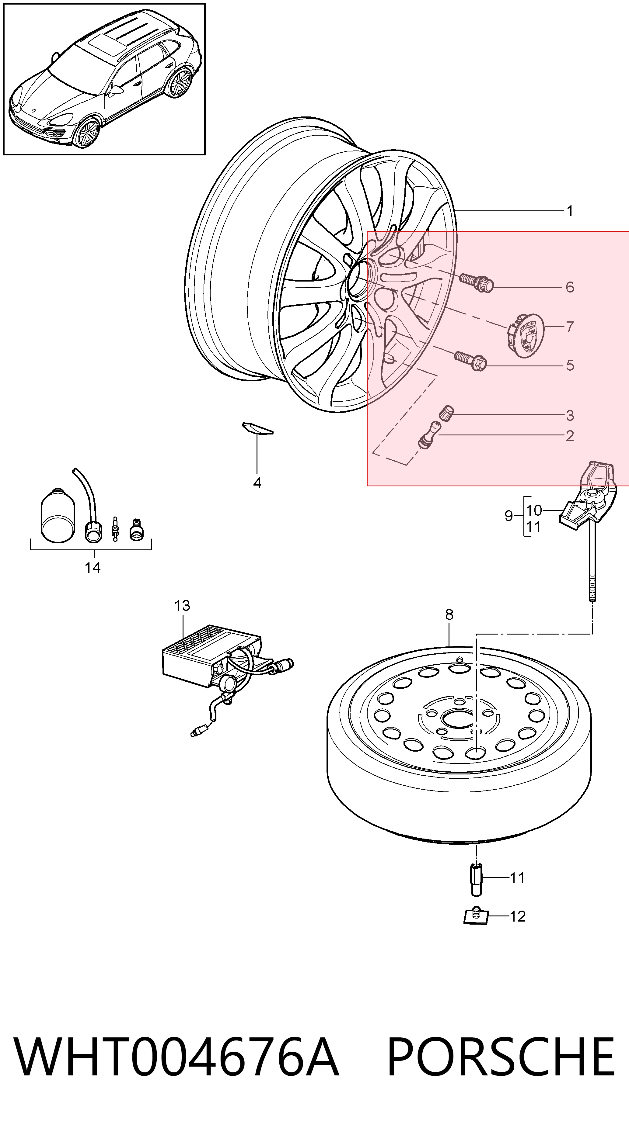 WHT004676A Porsche Parafuso de roda