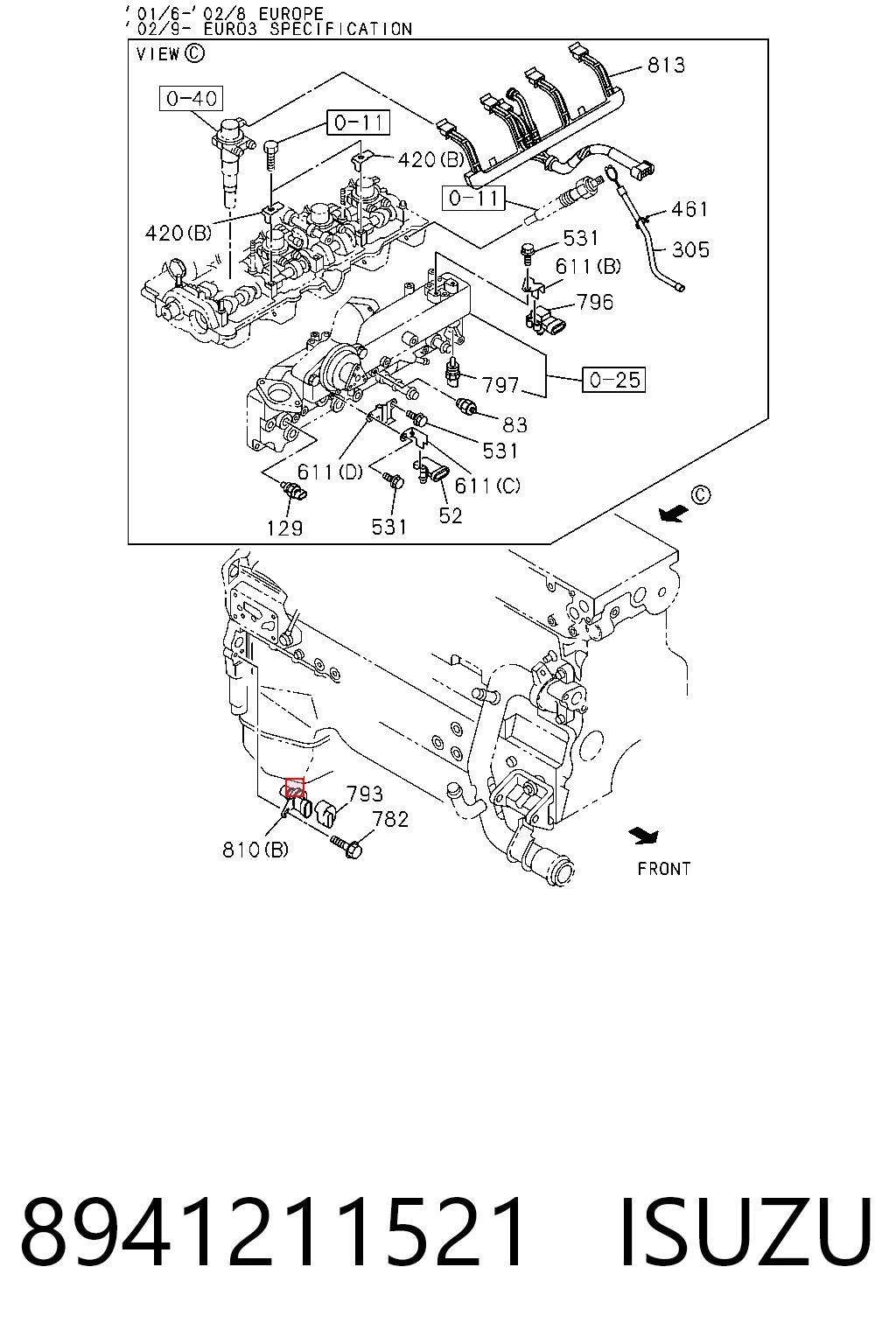 8941211521 Isuzu Sensor de temperatura do fluido de esfriamento