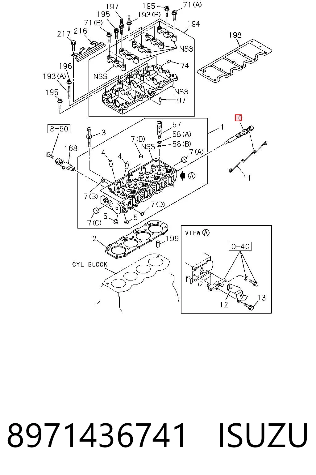 8971436741 Isuzu Vela de incandescência