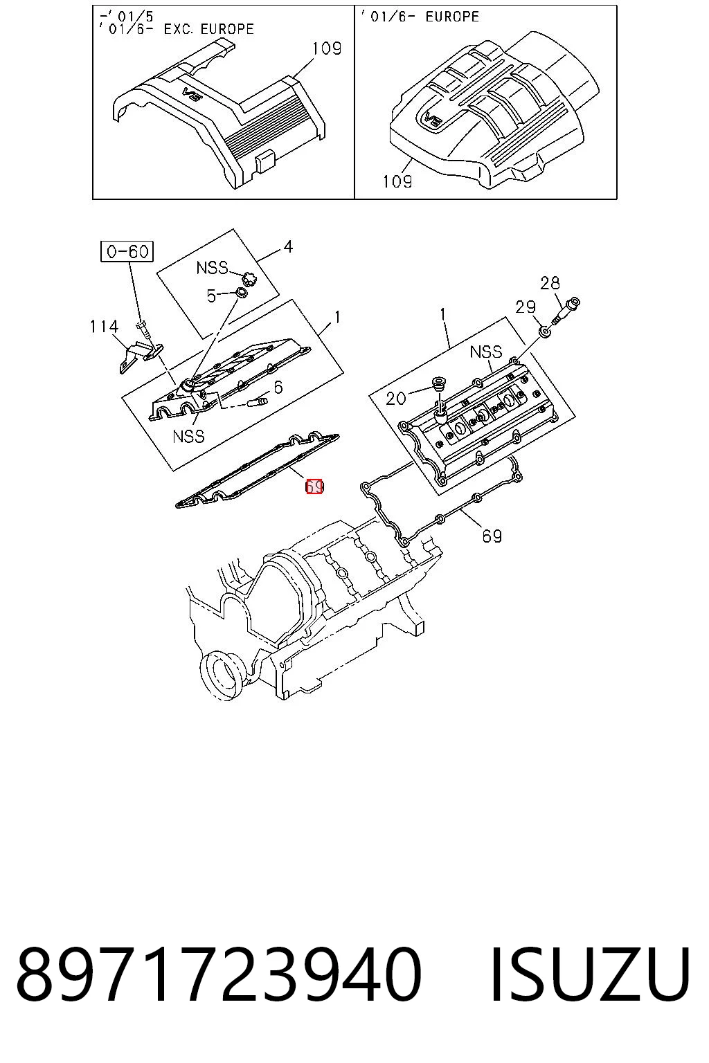 Compre 8971723940 General Motors Vedante de tampa de válvulas de motor
