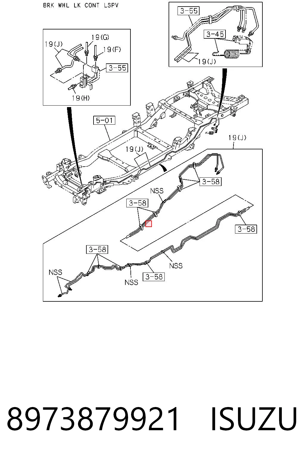 8973879921 Isuzu Sensor ABS traseiro