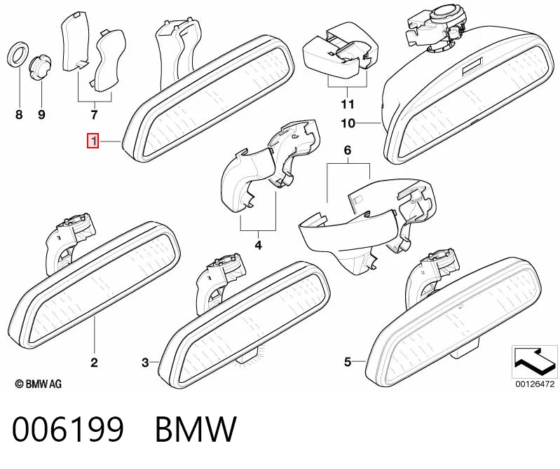 006199 BMW Espelho de salão interno