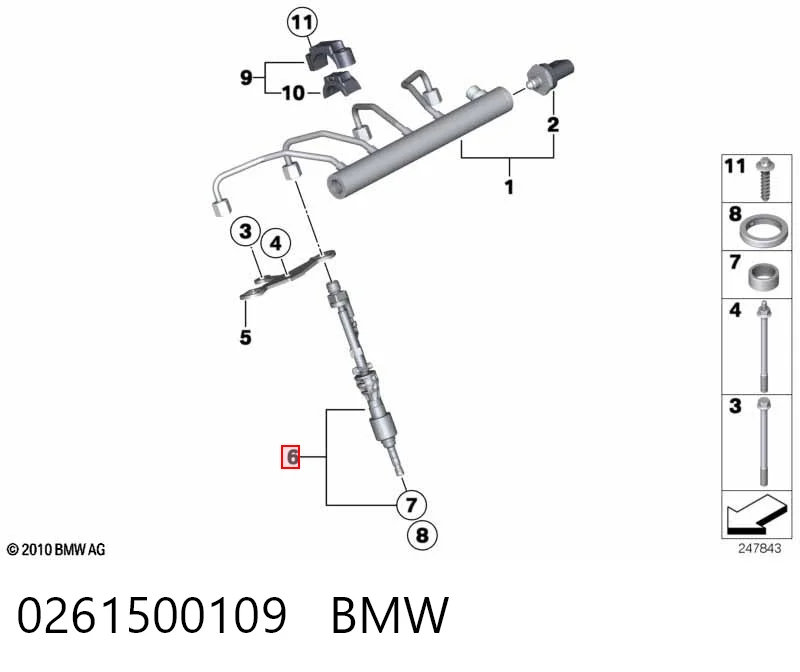 0261500109 BMW Injetor de injeção de combustível