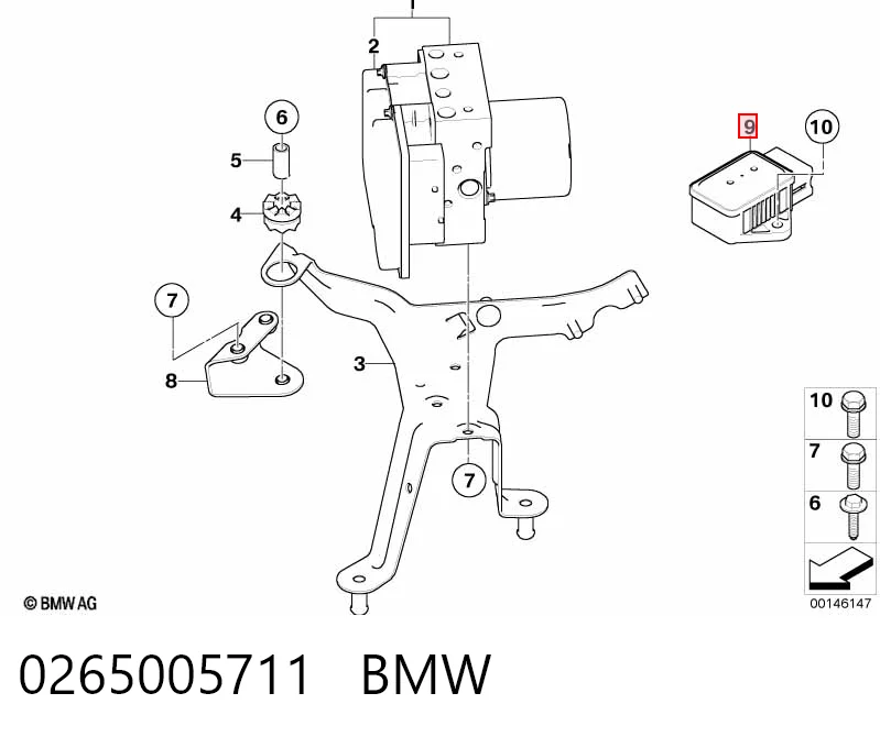 0265005711 Bosch Sensor de aceleração longitudinal