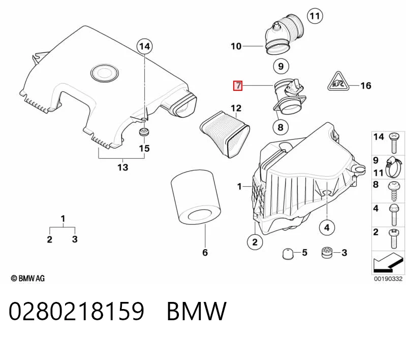 0280218159 BMW Sensor de fluxo (consumo) de ar, medidor de consumo M.A.F. - (Mass Airflow)