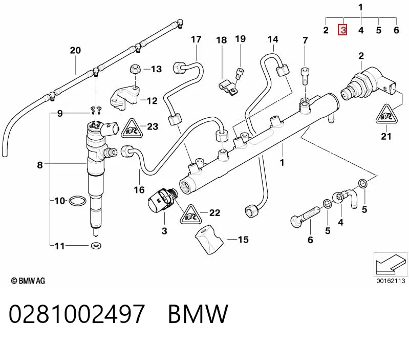 0281002497 BMW Sensor de pressão de combustível