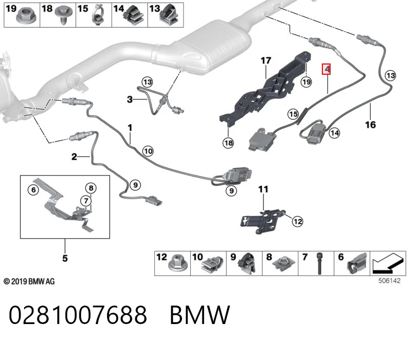 0281007688 BMW Sensor de óxidos de nitrogênio NOX
