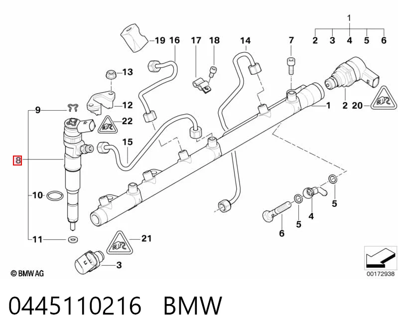 0445110216 BMW Injetor de injeção de combustível