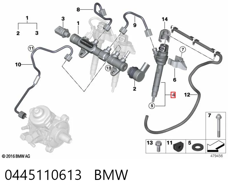 Injetor de injeção de combustível para BMW 2 Active Tourer F45
