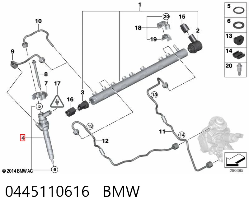 Injetor de injeção de combustível 13537810702 VAG