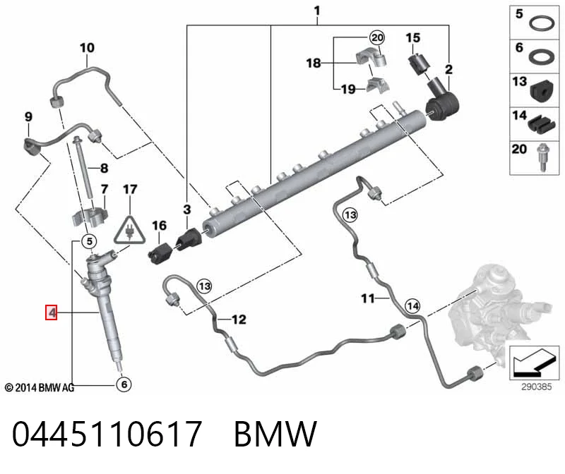 0445110617 BMW Injetor de injeção de combustível