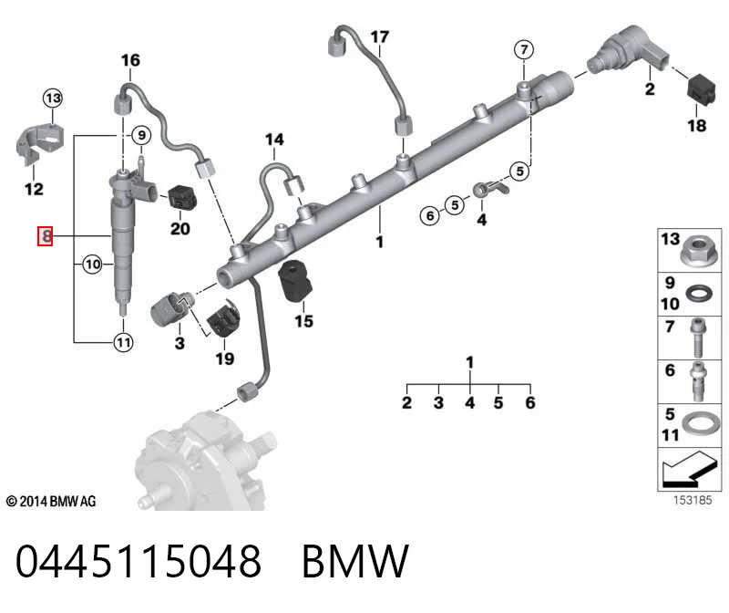 0445115048 BMW Injetor de injeção de combustível