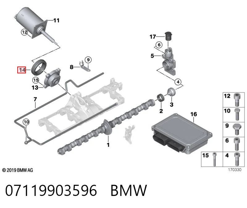 07119903596 BMW Vedante de regulador das fases de distribuição de gás