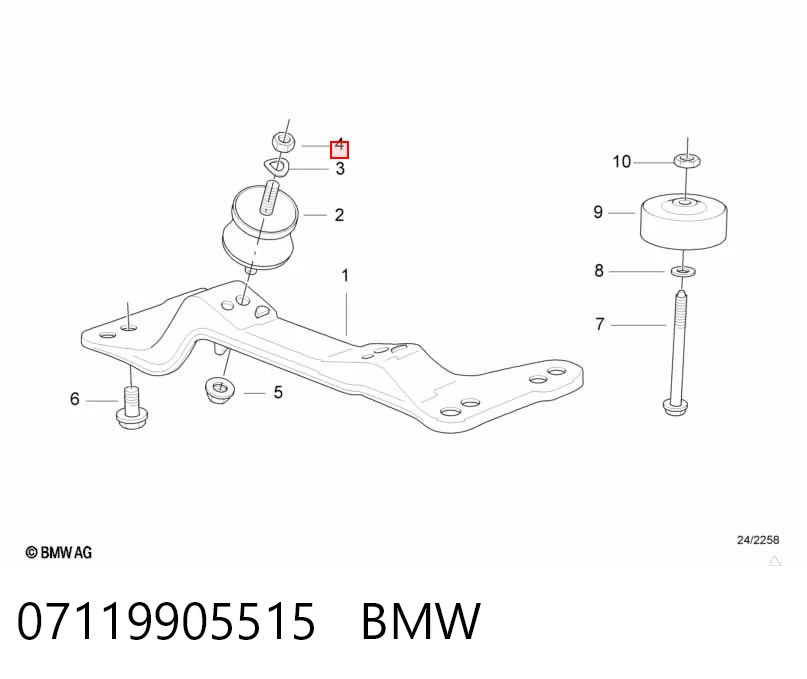 07119905515 BMW Porca de fixação de tubo de admissão do silenciador (de calças)