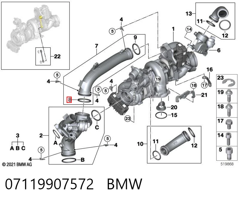 07119907572 BMW Vedante de tampa do gargalho de enchimento de óleo