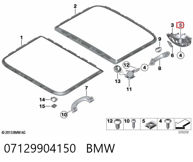 07129904150 BMW Porca cativa para parafuso auto-roscante