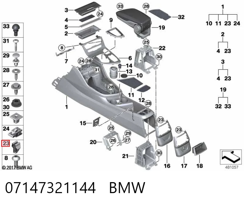 07147321144 BMW Braçadeira do silenciador traseira