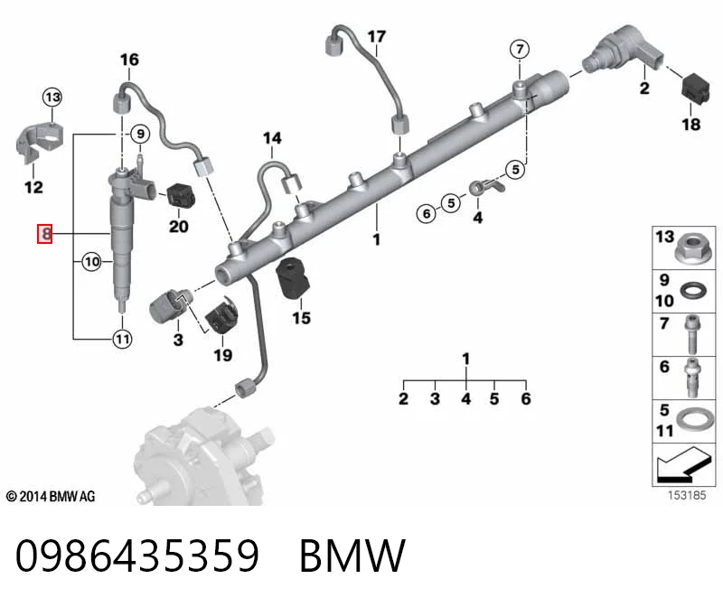 Compre 986435359 Bosch Injetor de injeção de combustível