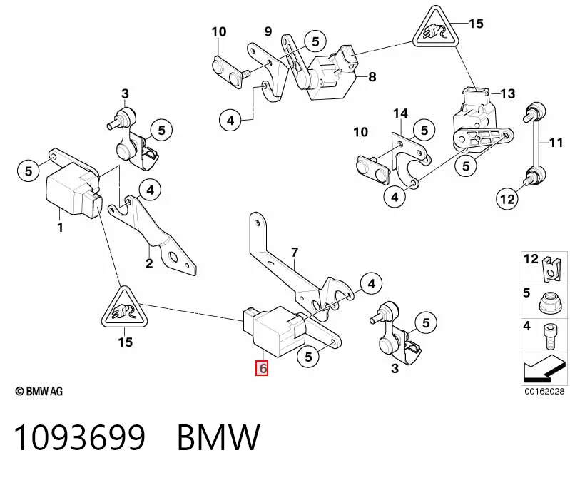 1093699 BMW Sensor dianteiro direito do nível de posição de carroçaria