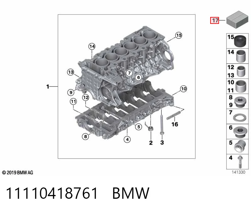 11110418761 BMW Parafuso de panela de motor