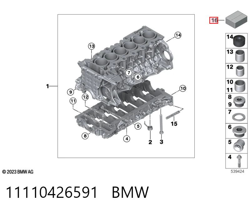 11110426591 BMW Parafuso de panela de motor