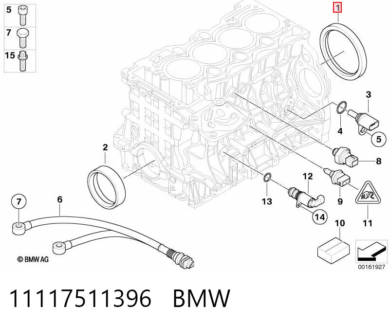 11117511396 BMW Vedação traseira de cambota de motor