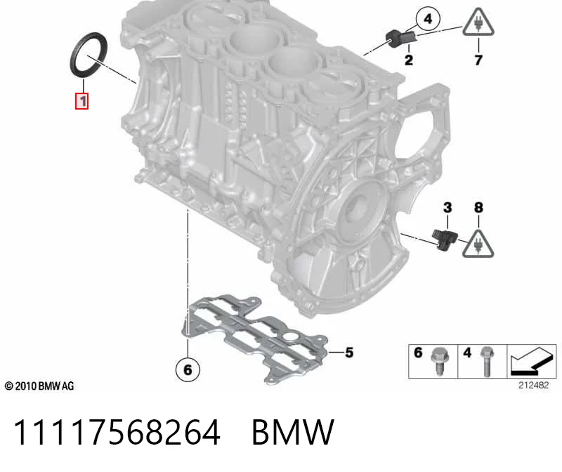 11117568264 BMW Vedação dianteira de cambota de motor