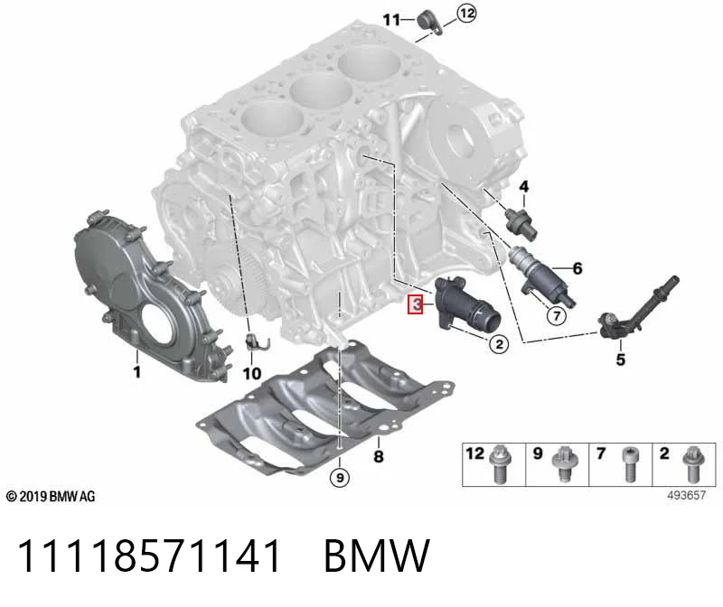 11118571141 BMW Flange do sistema de esfriamento (união em T)