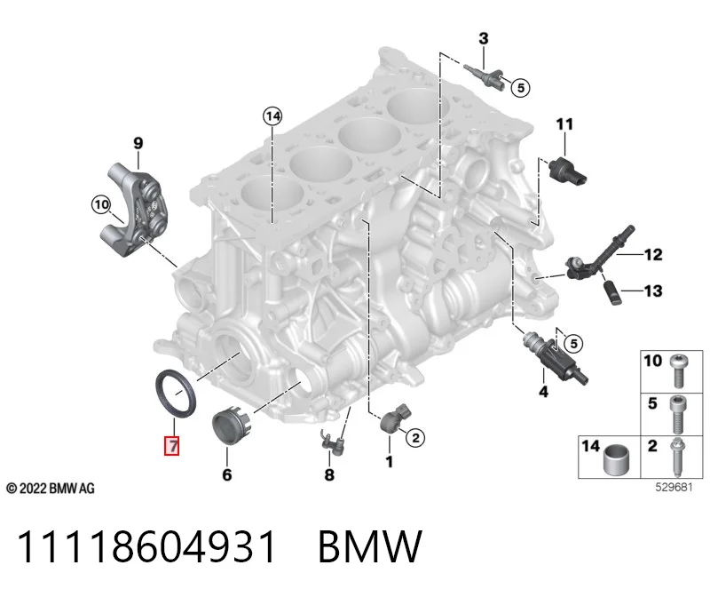 11118604931 BMW Vedação dianteira de cambota de motor