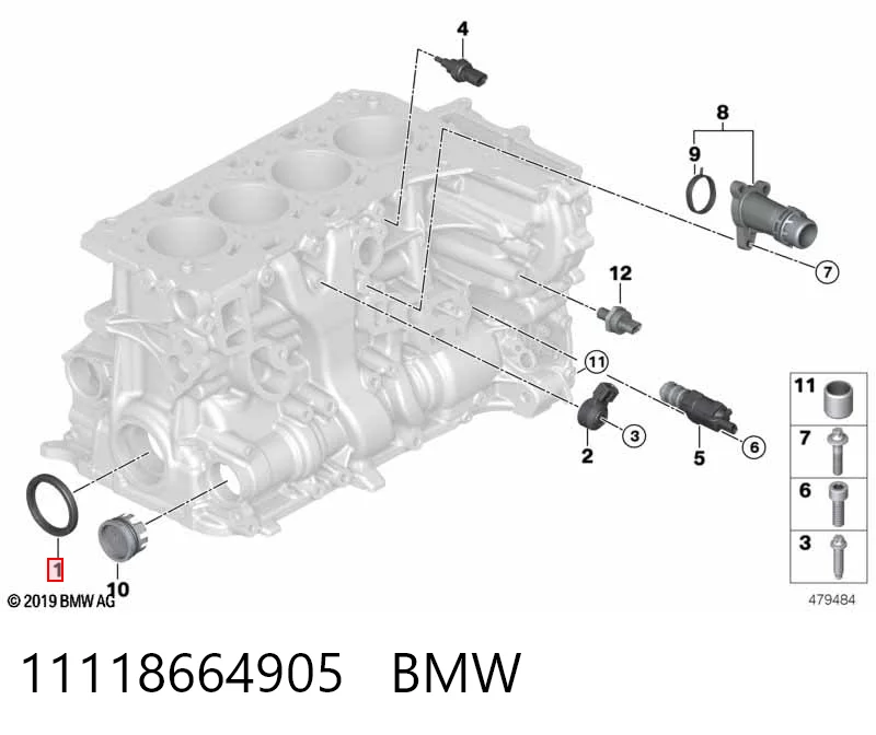 11118664905 BMW Vedação dianteira de cambota de motor