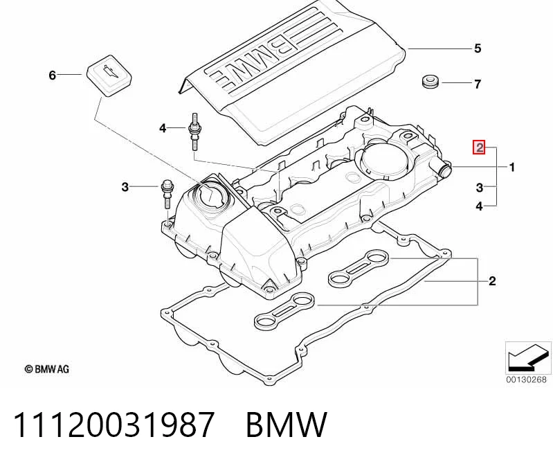11120031987 BMW Vedante de tampa de válvulas de motor