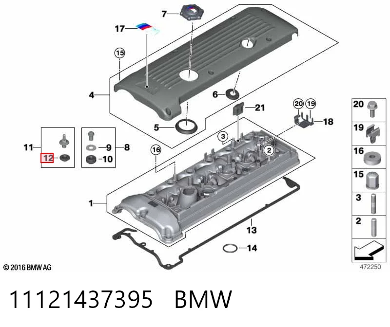 11121437395 BMW Arruela de parafuso de cabeça de bloco (CBC)