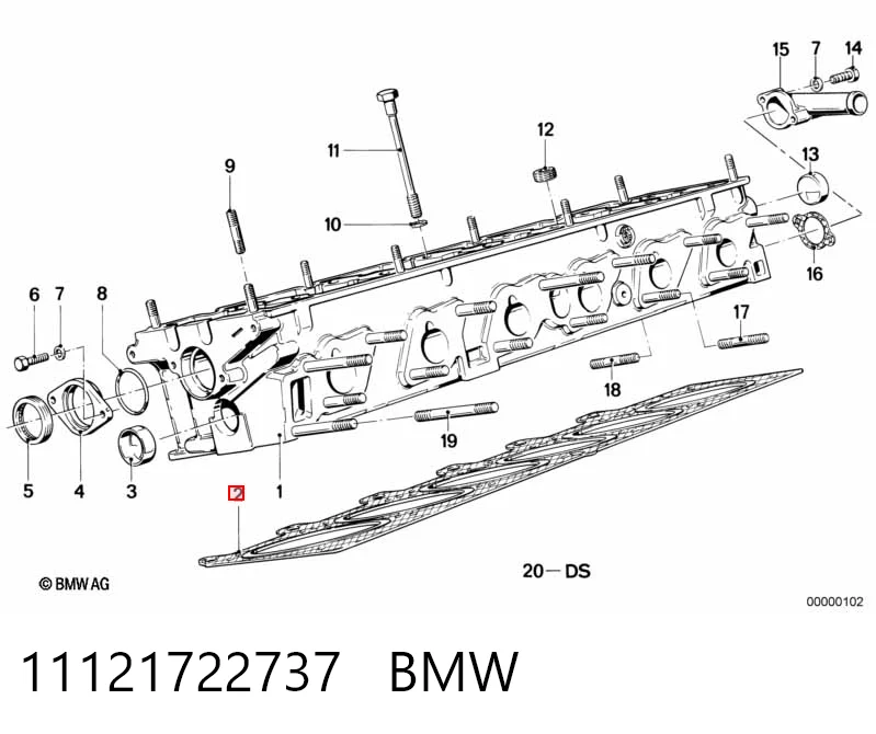 11121722737 BMW Vedante de cabeça de motor (CBC)
