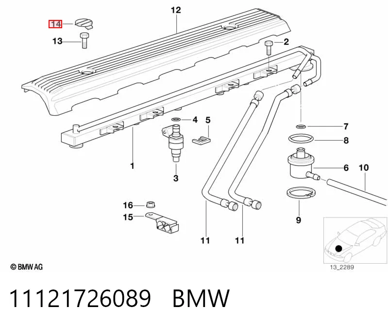 11121726089 BMW Tampão da tampa de válvulas