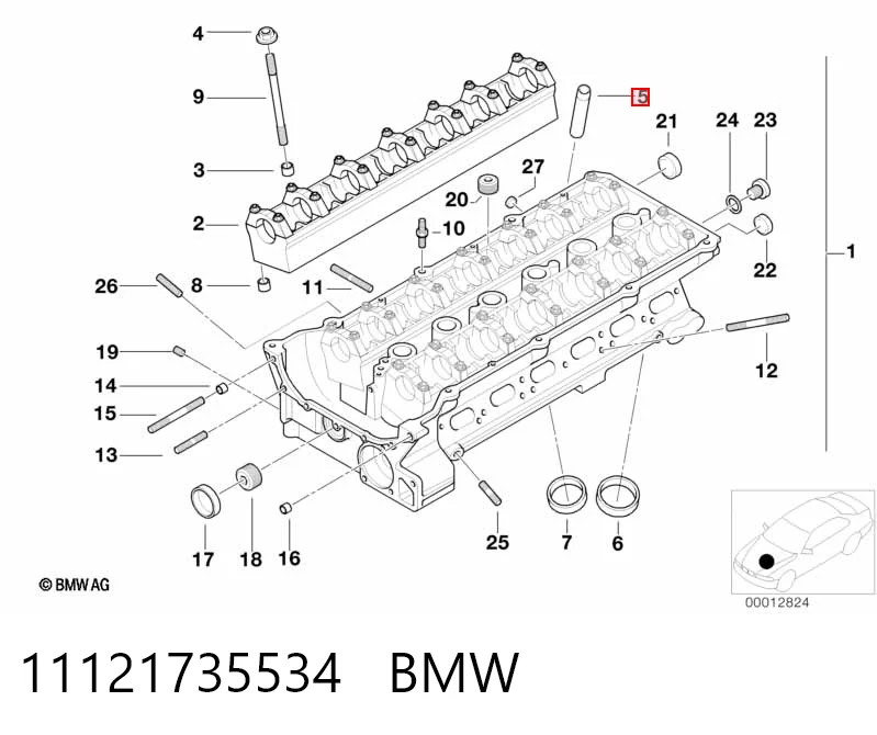  Guia de válvula BMW 5 sedan (E60) (2003 - 2009) 
