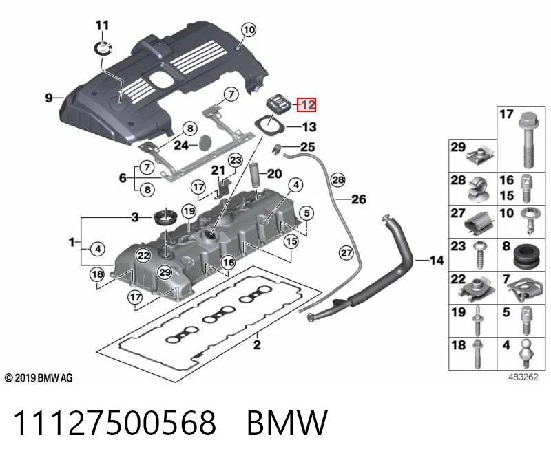 11127500568 BMW Tampa do gargalho de enchimento de óleo