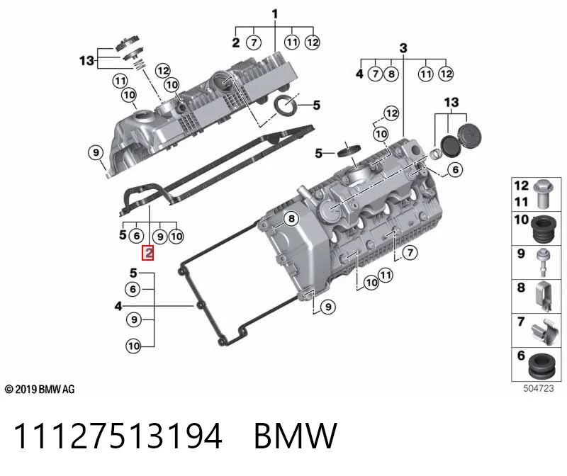 11127513194 BMW Vedante direita de tampa de válvulas de motor