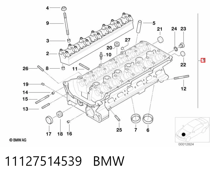 Cabeça de motor (CBC) para BMW 7  E65, E66, E67