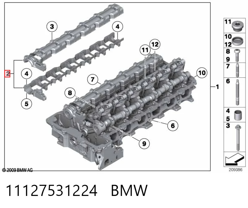 11127531224 BMW Cama da árvore distribuidora de escape