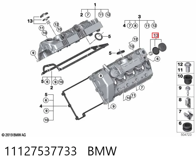 11127537733 BMW Válvula PCV de ventilação dos gases de cárter