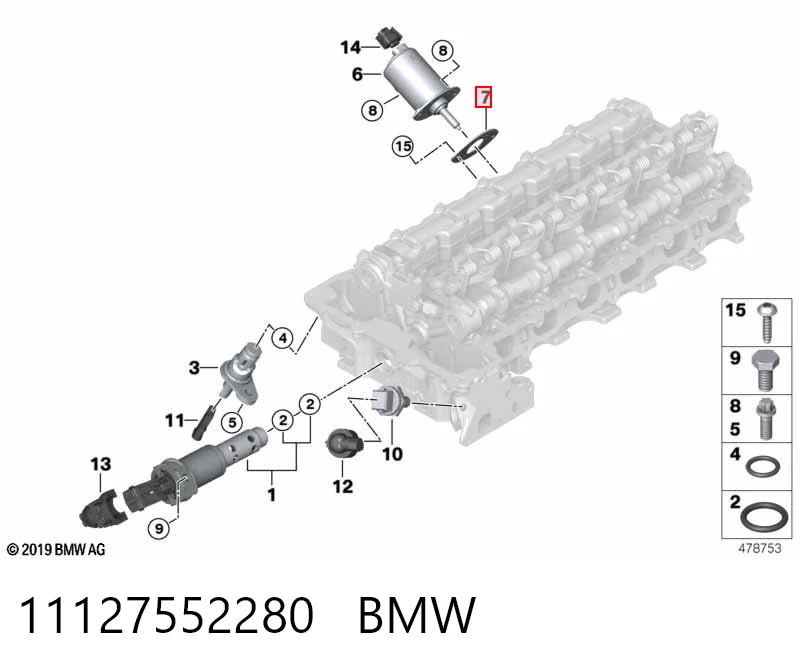 11127552280 BMW Vedante de regulador das fases de distribuição de gás