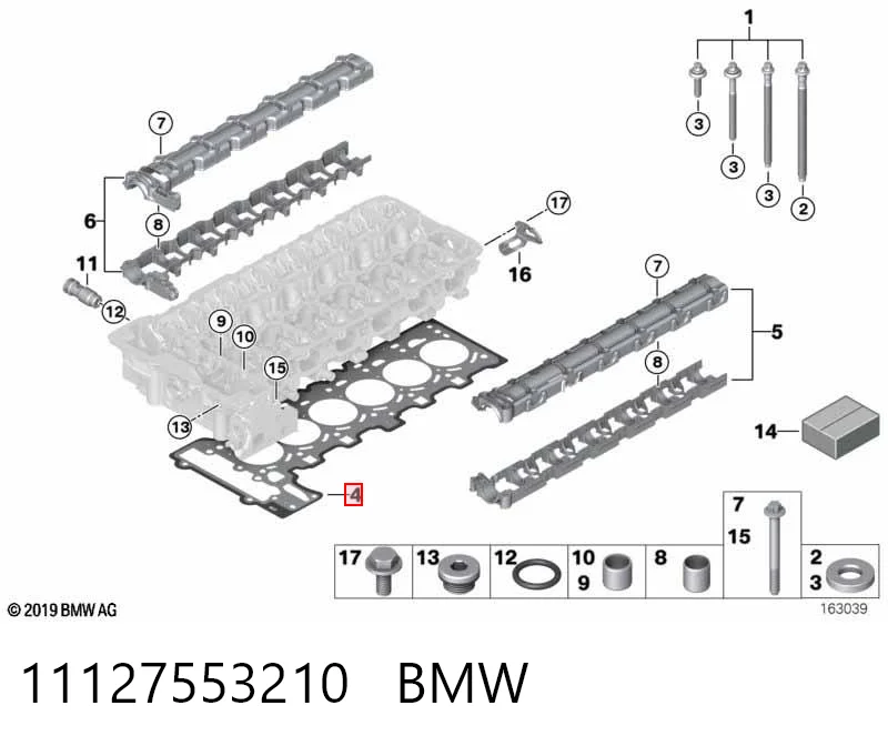 11127553210 BMW Vedante de cabeça de motor (CBC)