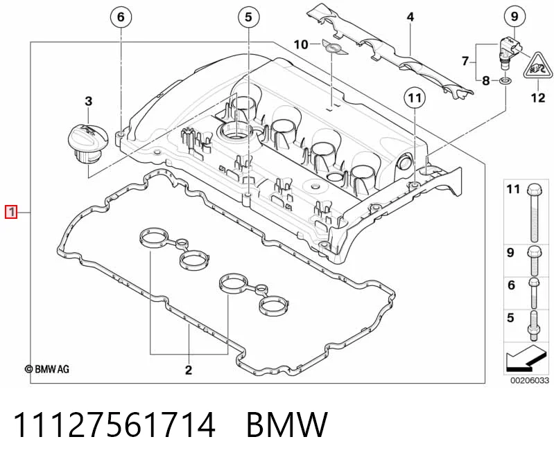 11127561714 BMW Tampa de válvulas
